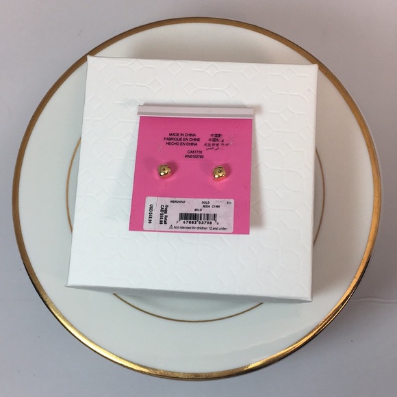 💛NWT KATE SPADE/GOLD MILO DOG EARRINGS W ZIRCONIA - Picture 15 of 15